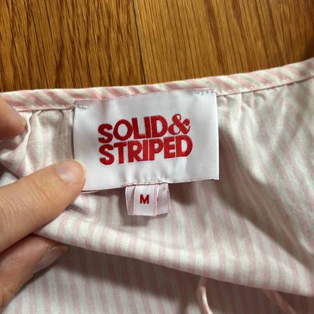 SOLID & STRIPED Addison pinstripe sun dress Easter M - Picture 4 of 4